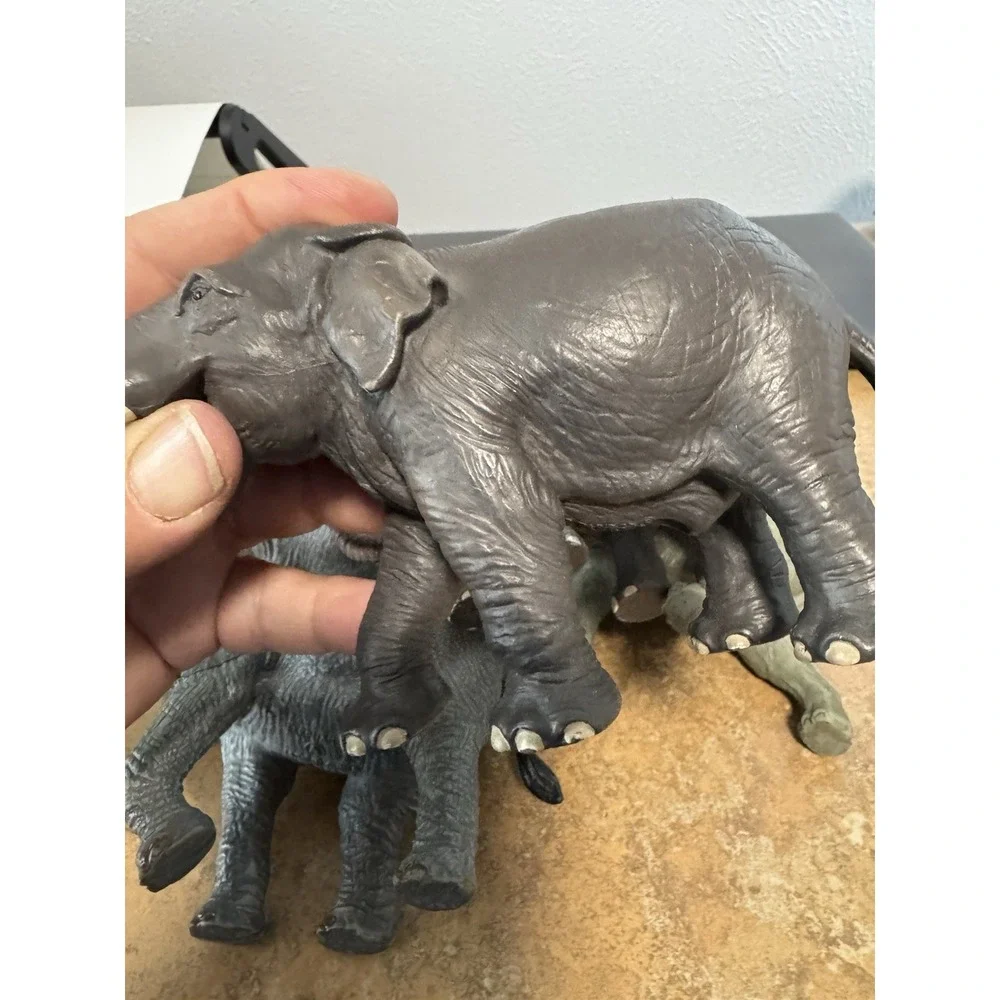 Rubber Elephant Toy Lot Of 7